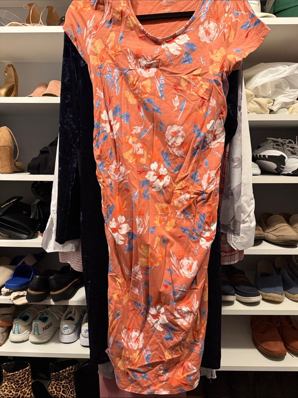 Isabel Maternity by Ingrid & Isabel Orange Floral Midi Dress